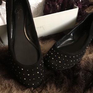 New Suede Rhinestone Jessica Simpson Flats